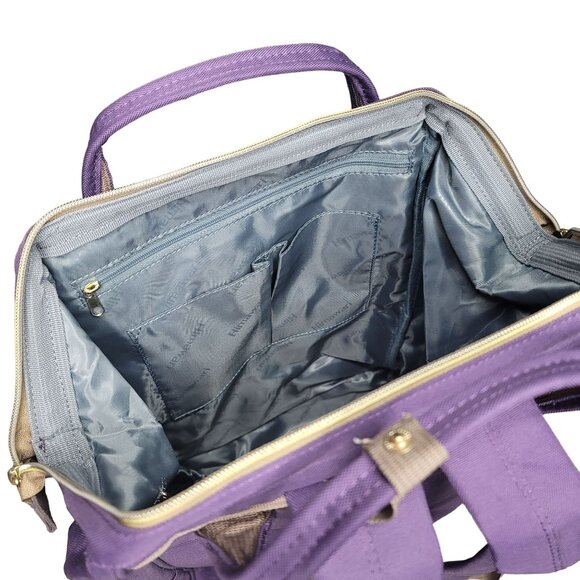 Himawari Large Capacity Purple Backpack With USB Port & Multiple Pockets travel - Picture 6 of 11